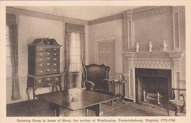 Virginia Fredericksburg Drawing Room In Home Of Mary Mother Of George Washing...