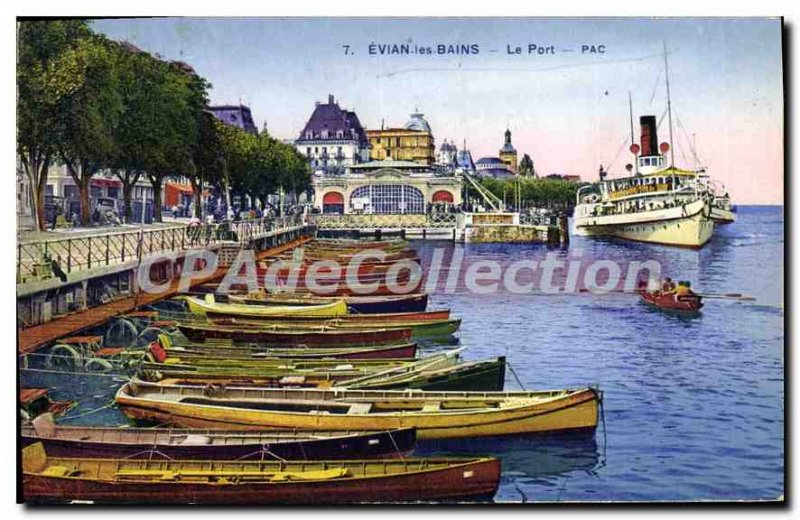 Postcard Evian Les Bains Old Port