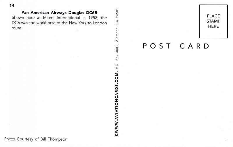 Pan American Airways - DC-6B  (aviationcards.com)