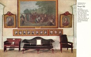 Vintage Postcard Independence Banquet Hall Sofa Chair Portraits Washington WA