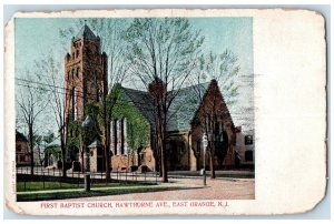 1908 First Baptist Church Hawthorne East Orange New Jersey NJ Antique Postcard