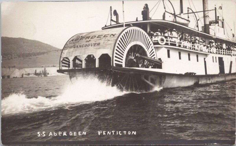 SS 'Aberdeen' Steamer Penticton BC British Columbia Handford RPPC Postcard H60