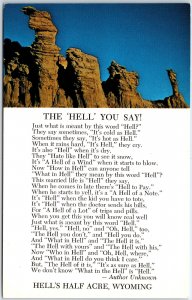 VINTAGE POSTCARD VIEW OF HELL'S HALF ACRE ROCK FORMATION AT WYOMING