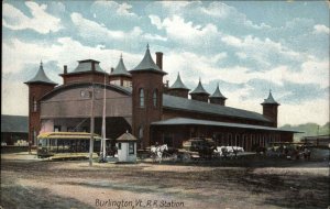 Burlington Vermont VT Train Station Depot c1910s Postcard