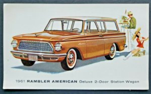 1961 Rambler American Deluxe 2-Door Station Wagaon Post Card S46