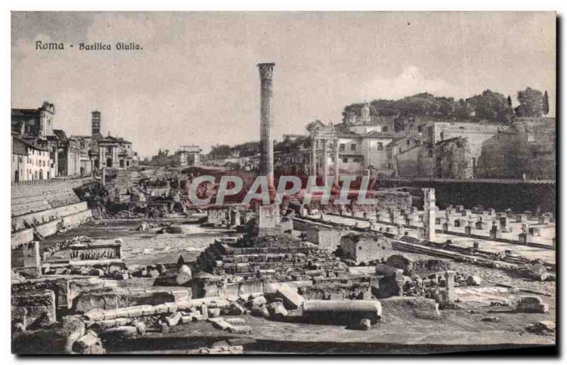 Old Postcard Roma Basilica Giulia