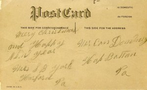 Greeting - Christmas, Santa Claus, Red Suit  (chipping)