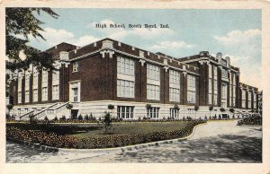 SOUTH BEND, IN Indiana   HIGH SCHOOL  St Joseph County  c1920's Postcard