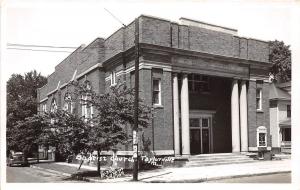 Illinois Il Real Photo RPPC Postcard c1940s TAYLORVILLE Baptist Church Building