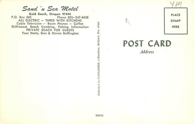 Sand ' n Sea Motel Gold Beach, Oregon OR  