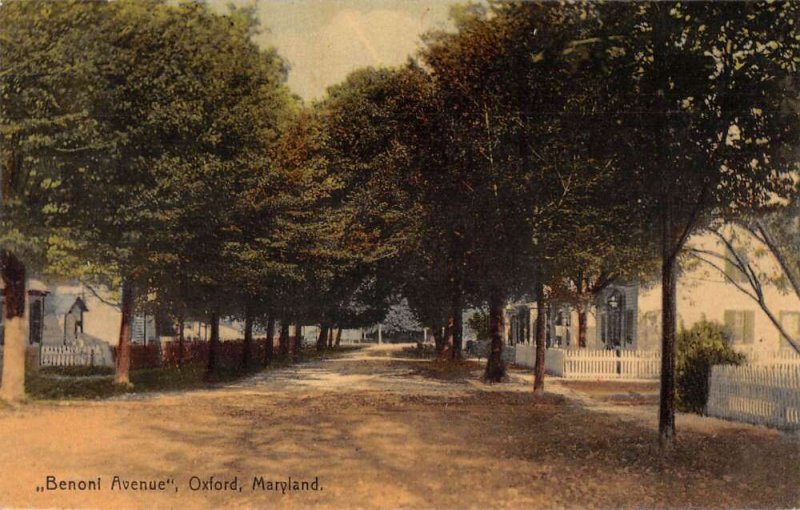 Oxford Maryland Benoni Avenue Street Scene Vintage Postcard AA56267