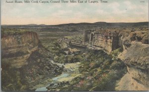 Postcard Sunset Route Mile Creek Canyon Three Miles East Langtry Texas TX