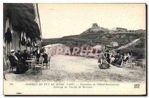 Postcard Old Summit of Puy de Dome Terraces Hotel Restaurant Auberge du Templ...