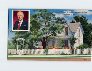 Postcard President Dwight D. Eisenhower's Birthplace, Denison, Texas