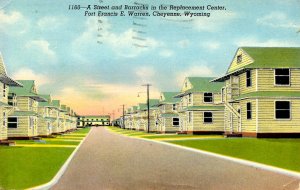WY - Cheyenne. Fort Francis E. Warren, Street and Barracks