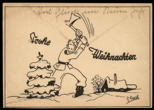 Germany WWII Christmas Kriegsweihnacht Card UNUSED 99522