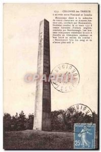 Old Postcard column bunker between Ploermel and Josselin