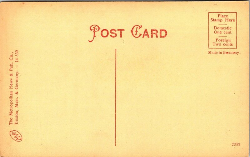 Hand Colored Postcard Custom House in Salem, Massachusetts