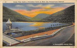 Scenic View Inside of Horseshoe Curve On Main Line Pennsylvania Railroad - Pe...