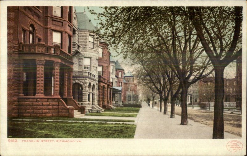 Richmond VA Franklin St. c1905 Detroit Publishing Postcard