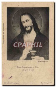 Old Postcard Fancy Eucharistic Heart of Jesus have pity on us