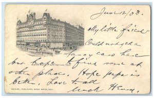 1903 Morton House J. Boyd Pantlind Prop. Grand Rapids Michigan MI Trees Postcard