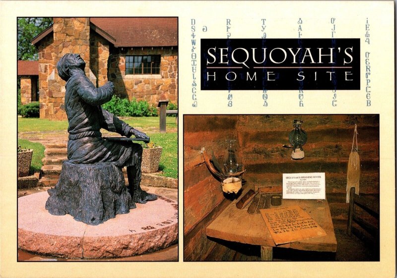 Sequoyah's Home Site, Sallisaw OK Cherokee Leader Postcard L64