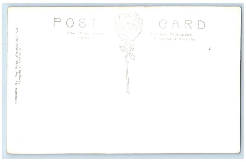 c1940's Princes Bridge Yarra River Boat Melbourne Australia RPPC Photo Postcard