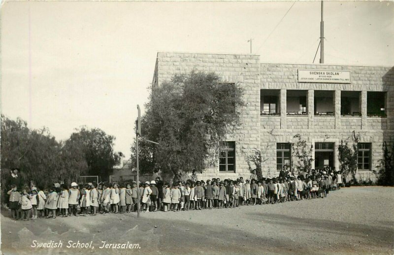 RPPC Postcard; Children at Swedish School, Jerusalem Israel, c1930 Unposted