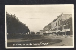 RPPC RUPERT IDAHO DOWNTOWN STREET SCENE STORES VINTAGE REAL PHOTO POSTCARD