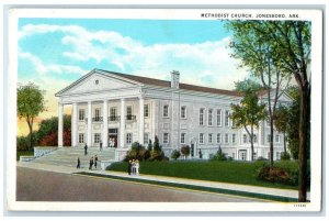c1931 Methodist Church Exterior Chapel Building Jonesboro Arkansas AR Postcard
