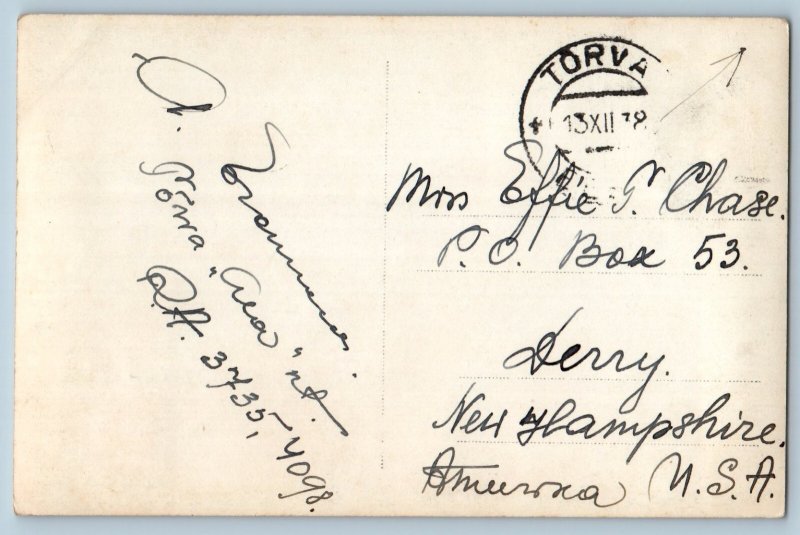 Estonia Postcard Torva Veski Small River and Houses View c1930’s RPPC Photo