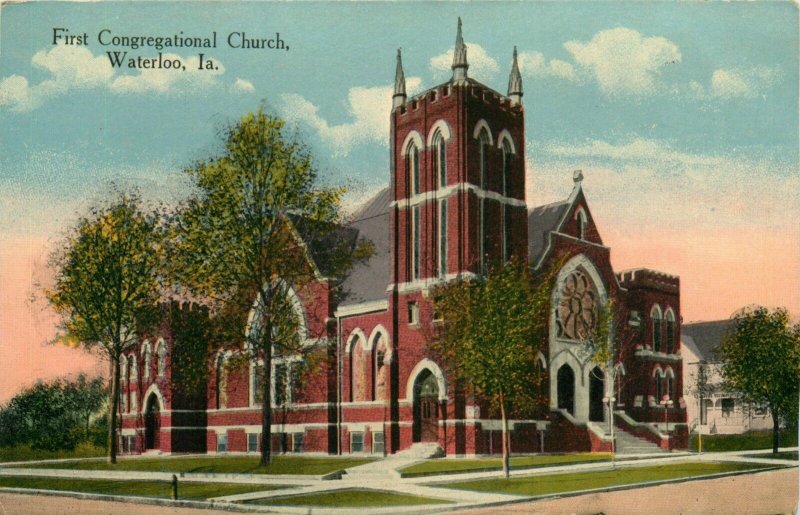 First Congregational Church, Waterloo, Iowa Vintage Postcard