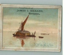 James I Richard Grocer Alliance Ohio Victorian Trade Card 1800s 