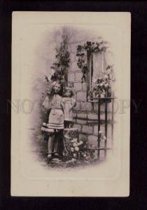 3074704 Charming Rural Girl w/ BIG DOLL vintage RPPC 1910 year