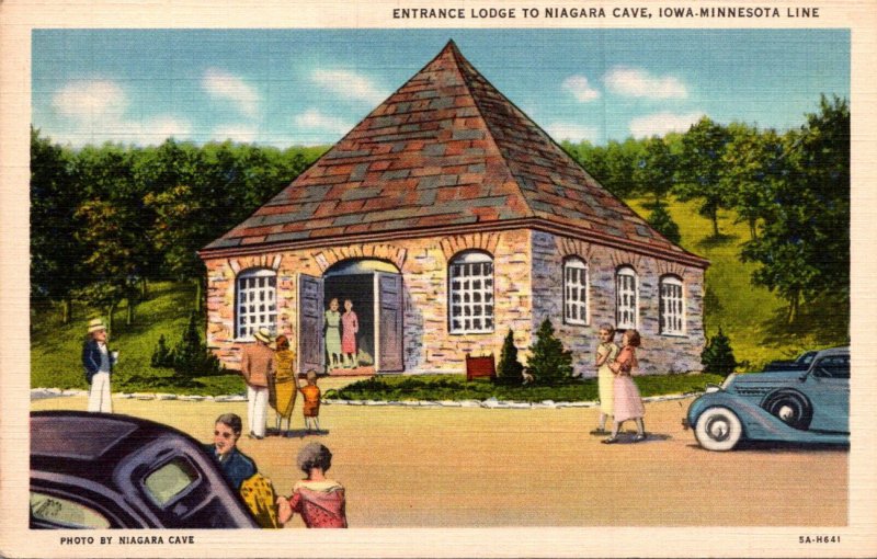 Minnesota Harmony Niagara Cave Entrance Lodge Curteich