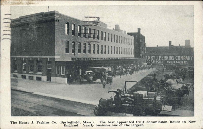 Springfield Massachusetts MA Henry J Perkins Co Truck c1910 Postcard