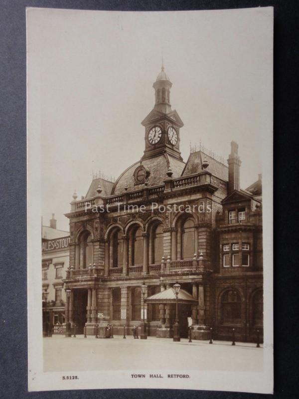 Nottinghamshire RETFORD TOWN HALL Old RP Postcard by Kingsway Real Photo S5125