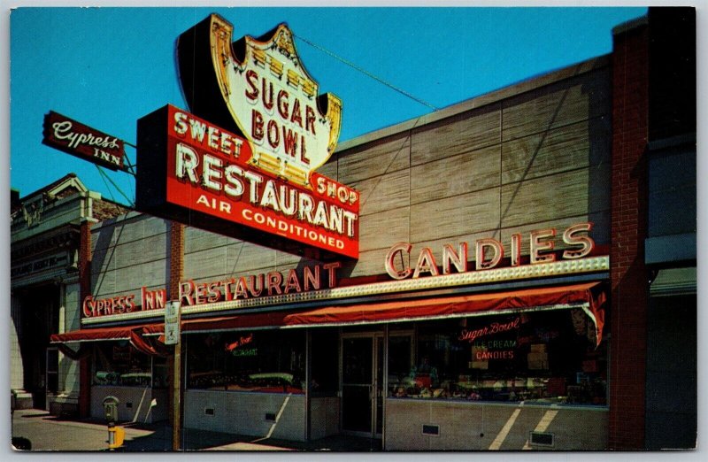 Vtg Des Plaines Illinois IL Sugar Bowl Cypress Inn Restaurant 1950s Postcard