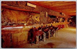 Helena Montana 1960s Postcard Frontier Town Log Bar Saddle Stools