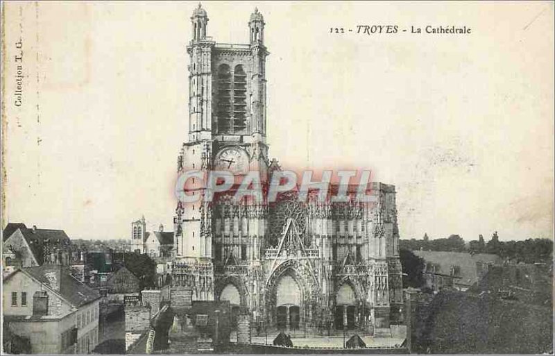 Postcard Old Troyes La Cathedrale