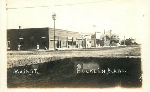 Postcard RPPC Photo Kansas Bucklin Main Street 22-13548