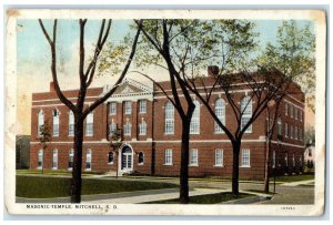 1929 Masonic Temple Exterior Roadside Mitchell South Dakota SD Posted Postcard