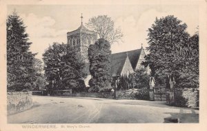 WINDERMERE ENGLAND~ST MARYS CHURCH~PLATINO PHOTO POSTCARD