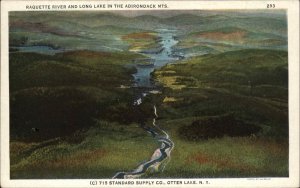 Otter Lake NY New York Adirondacks Raquette River c1900-20s Vintage Postcard