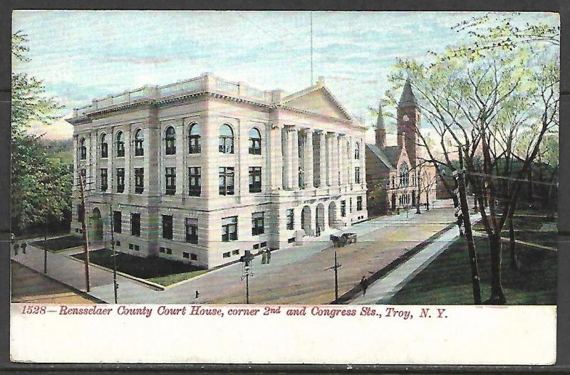 New York, Troy - Rensselaer County Court House - Undivided - [NY-066]