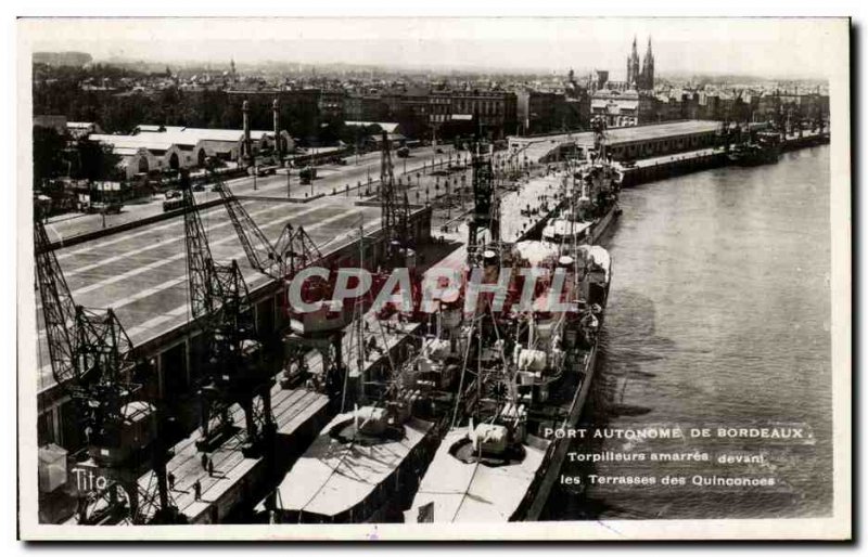 Bordeaux - Sailing - Port Autonome Torpilleurs moorings before - Old Postcard