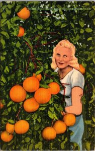 Florida Beautiful Girl With Oranges