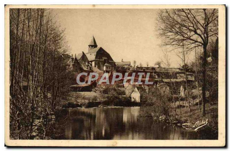 Old Postcard Treignac The Vezere Old Houses