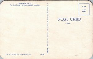 Vtg Delray Beach Florida FL The Caribbean Ocean Villas 1950s Postcard